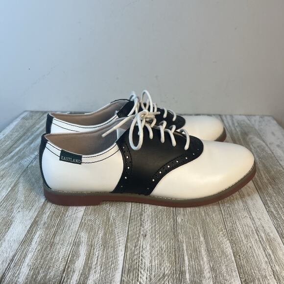 Eastland Sadie Saddle Shoes Black & White Retro 50s Pinup Style US 8 Women Cheer - Picture 6 of 13